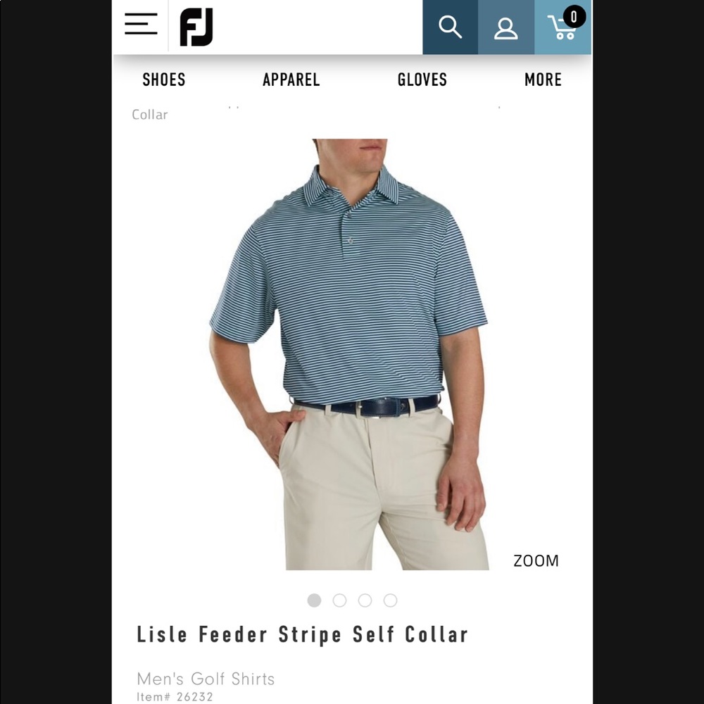 FootJoy Lisle Feeder Stripe Self Collar Shirt